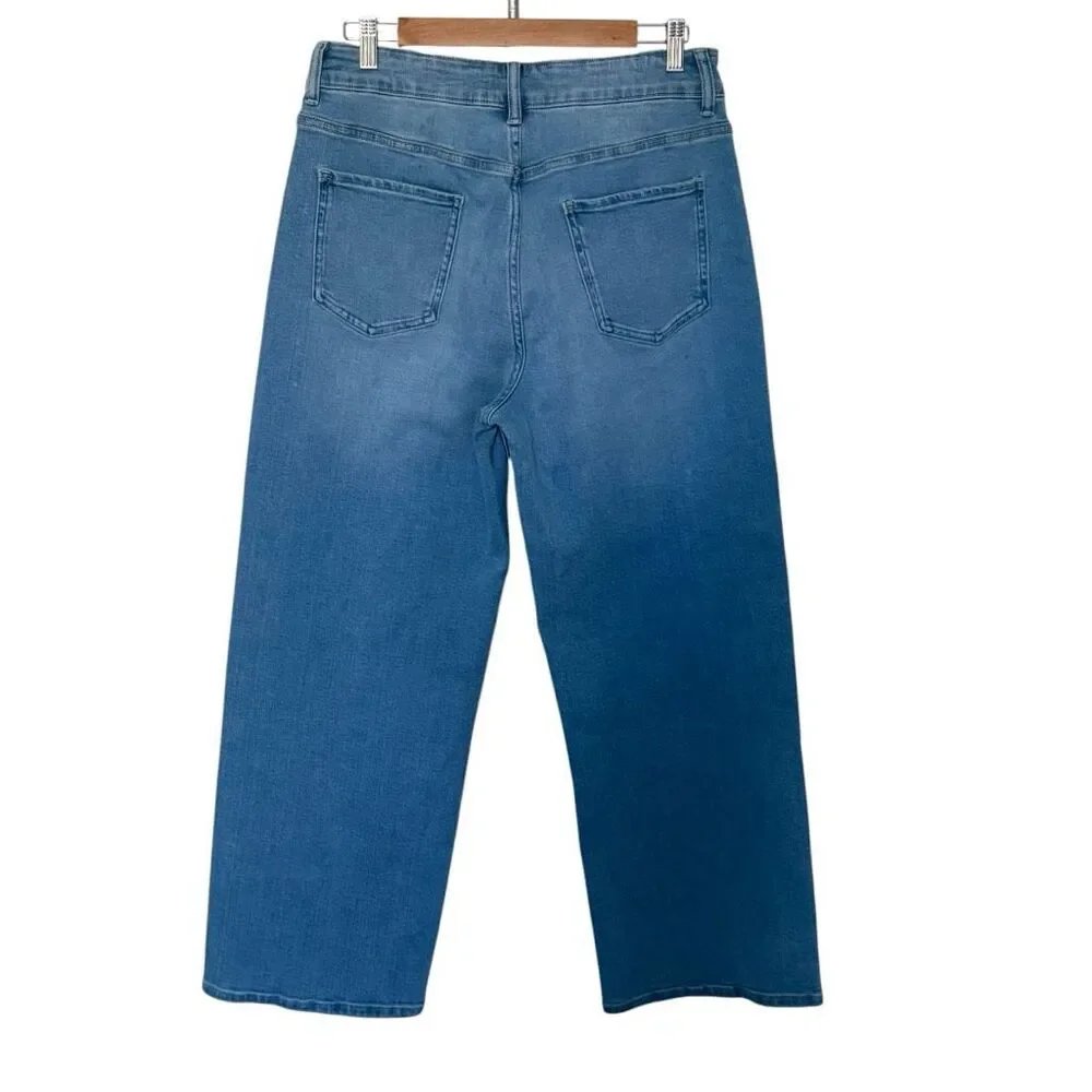 Quince Bella Stretch Patch Pocket Light Wash Jeans Size 31 Wide Leg - Picture 4 of 7